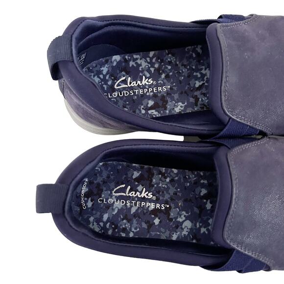 Clarks Cloudsteppers Navy Blue Slip On Shoes Sz 7 - Picture 4 of 9